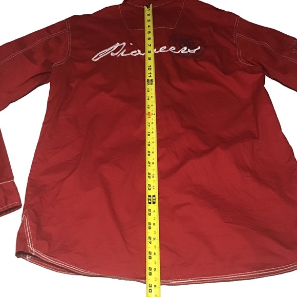 Parish Nation Red Casual Button Down Long Sleeve Shirt Men's Size Medium - Picture 11 of 11